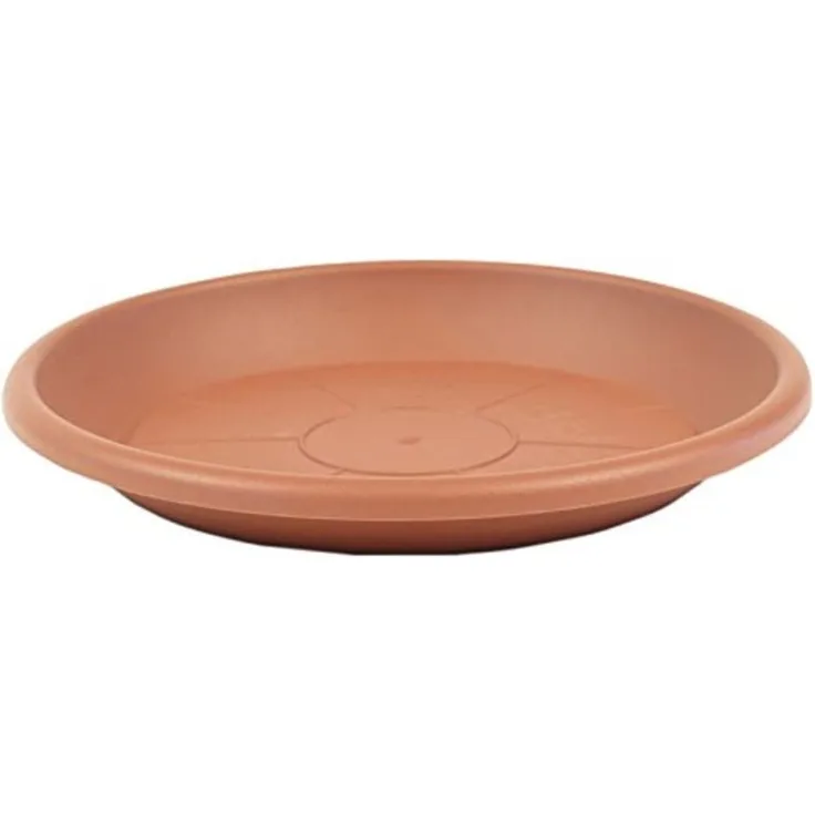 greemotion Blumentopfuntersetzer Terrakotta - Untersetzer Blumen mit 29 cm Durchmesser Höhe 3,8 cm - Pflanzkübel Untersetzer aus Kunststoff - Pflanzenuntersetzer rund - Pflanzen-Untertopf