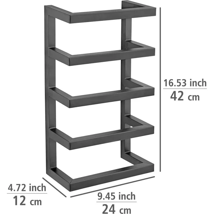 WENKO FONDIRO Handtuchhalter, Schwarz matt, Edelstahl – Bild 3