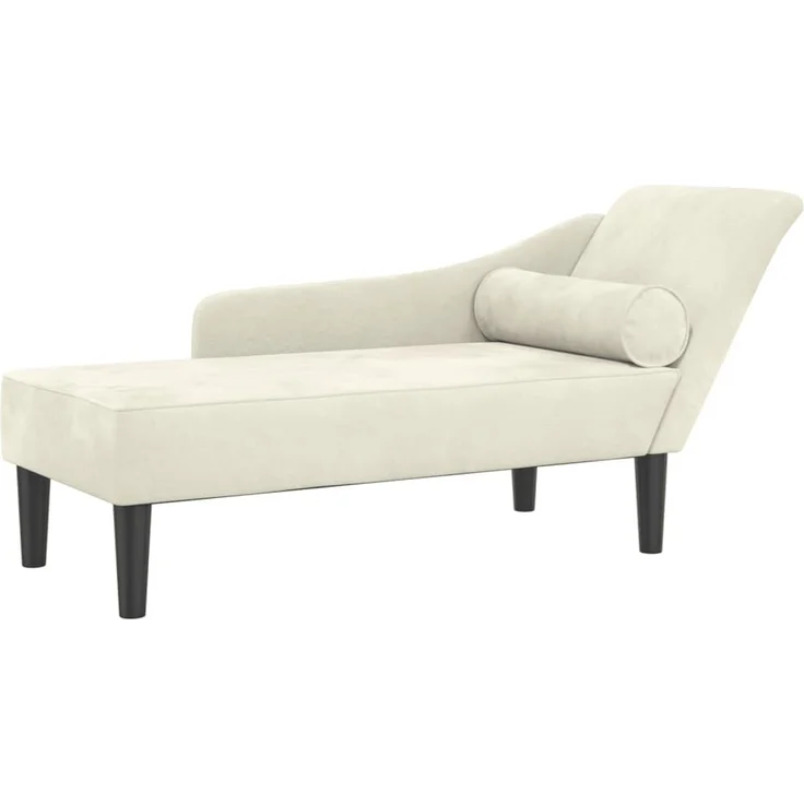 vidaXL Chaiselongue mit Kissen Creme Samt – Bild 1