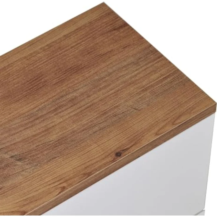 Hanah Home Stilvoller TV-Ständer, Kiefernholz & Weiß, 160 x 25 x 25 cm | Robuste, melaminbeschichtete Spanplatte, inklusive Wandhalterung | Modernes Design, Tragkraft 35 kg – Bild 6
