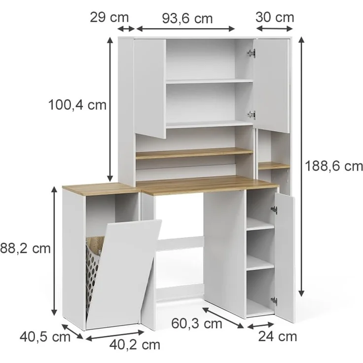 Badmöbel-Set Viktor Weiß/Artisan-Eiche 4-teilig Vicco – Bild 2