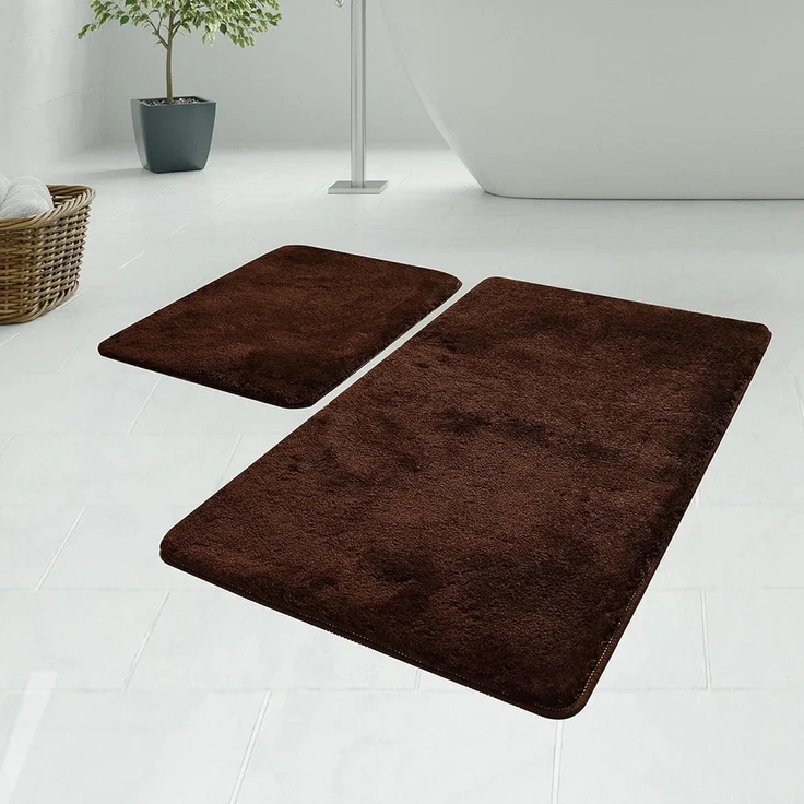 Badteppich-Set, 2-teilig, Braun – Bild 2