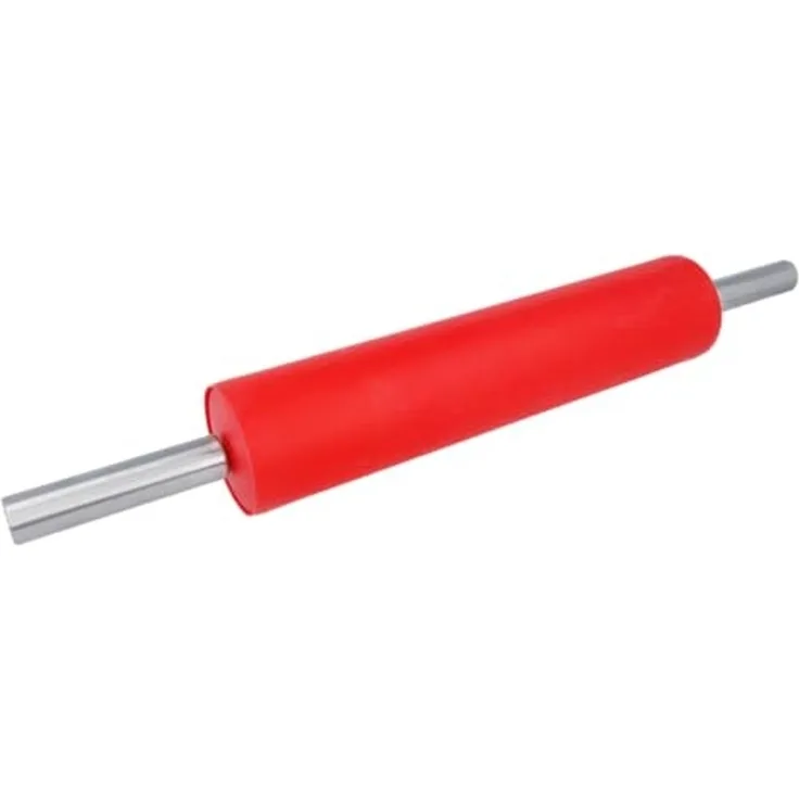 EUROHOME Teigroller Ausrollholz mit Silikonmantel und Edelstahlgriffen Edelstahl, (1-tlg, Nudelrolle Ø 6,5 cm), Holznudelrolle Teigrolle mit Griff - Teigroller