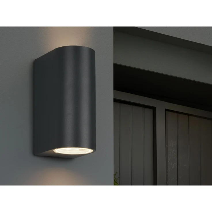 Runde LED Außenwandleuchte Up and Down, Anthrazit, Höhe 15cm – Bild 5