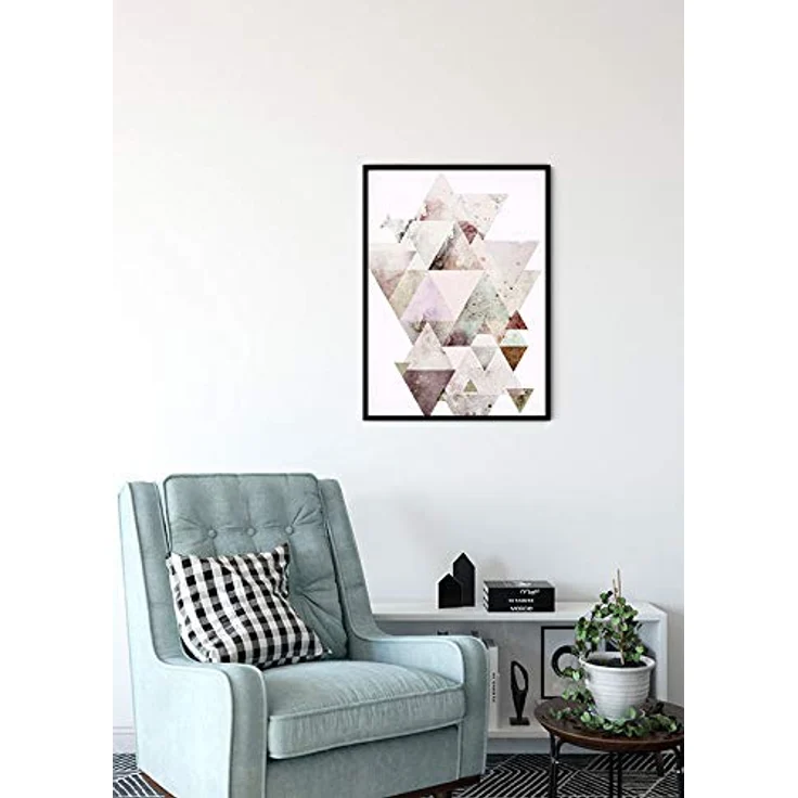 Komar Triangles Red, Wandbild aus Premium-Poster Fotopapier mit geometrischem Design, 50 x 70 cm, ohne Rahmen – Bild 4