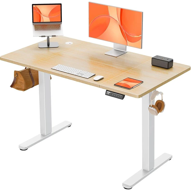 ErGear Elektrisch Höhenverstellbarer Schreibtisch 120x60 cm, Schreibtisch Höhenverstellbar mit 4 Memory-Funktion, Gaming Tisch mit Vierteilige Tischplatte – Bild 1
