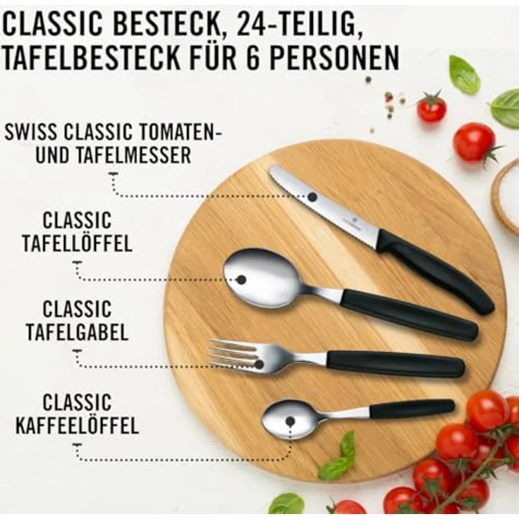 Victorinox 'Swiss Classic' Tafelbesteck 24-teilig, Edelstahl schwarz – Bild 4