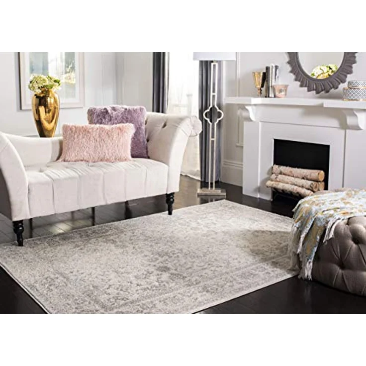 Safavieh Teppich 183x274 cm - Adirondack Collection - Transitional Design, Elfenbein & Silber, Pflegeleichte Synthetikmischung, Ideal für Wohnzimmer, Schlafzimmer, Büro | 1 cm Flor, Teppich für den Innenbereich, langlebig, kinder- und haustierfreundl... – Bild 8