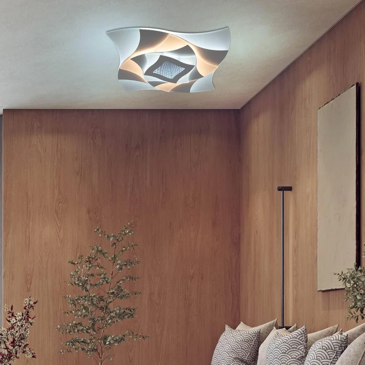 näve LED Deckenleuchte Liora, CCT - über Fernbedienung, Dimmfunktion, Memoryfunktion, Nachtlichtfunktion, dimmbar über Fernbedienung, LED fest integriert, warmweiß - kaltweiß, 3D-Effekt, CCT, Memory, Nachtlicht, dimmbar per Fernbedienung, weiß – Bild 5