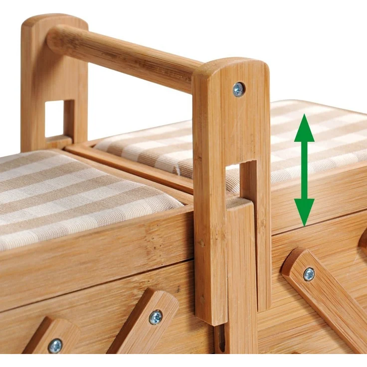 KESPER® Nähkästchen mit 6 Fächern und 2 Nadelkissen (1 St), FSC®-zertifizierter Bambus – Bild 4