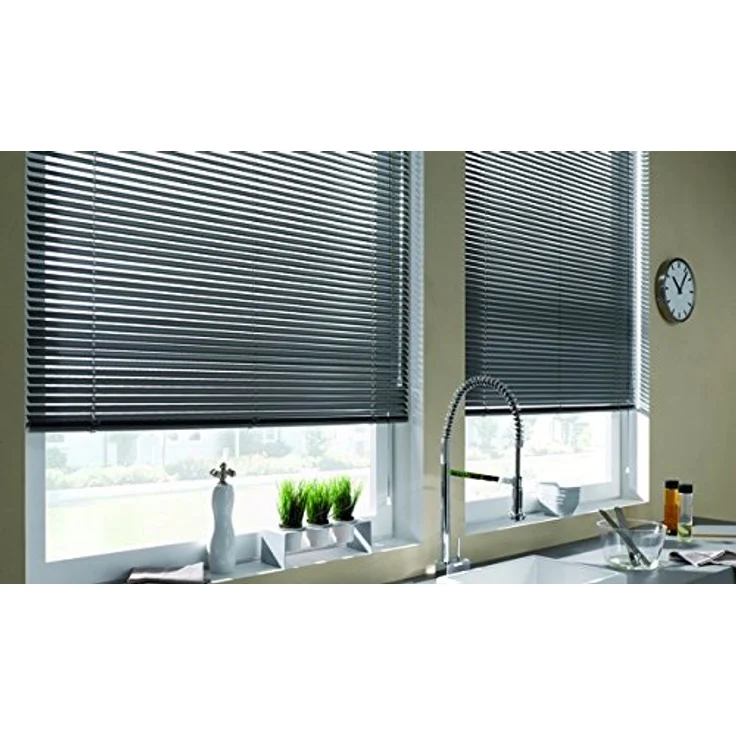 Gardinia Alu-Jalousie silberfarben, 60 x 140 cm, mit 25 mm Lamellen und Wand- oder Deckenmontage – Bild 2