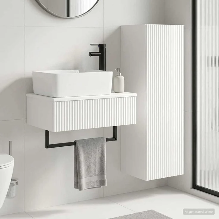 vidaXL Badezimmerschrank-Set 2 stk. Hochglanz Weiß 33 x 34,5 x 100 cm 3406107 – Bild 1