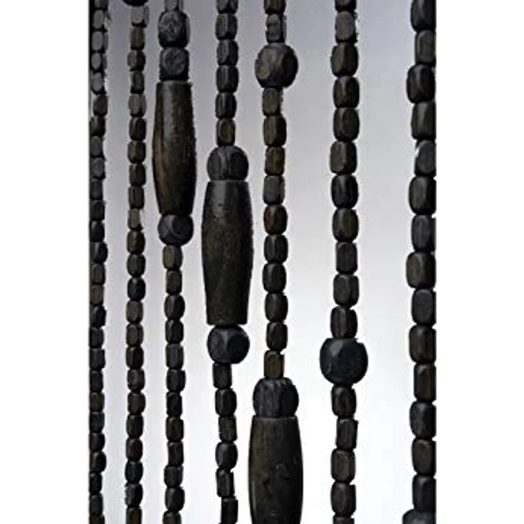 Kobolo Türvorhang Holzperlenvorhang WOOD 200 cm (1 St), Ösen, transparent – Bild 6