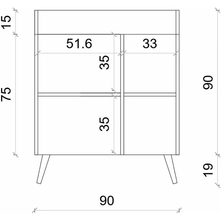 Skye Decor 'Magnetar - Sandstone' Kaffeebar-Schrank, Sandstein, 90 x 109 x 40 cm – Bild 5