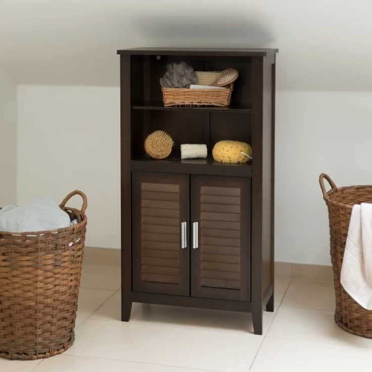 Badezimmerschrank dunkelbraun LAMELL 10020922 – Bild 2