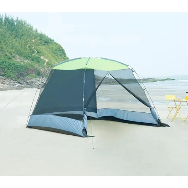pro.tec Pavillon »Beekdaelen«, Moskitonetz, 3,05 x 3,05 x 2,13 m, grau/hellgrün, wasserdicht, mit Reißverschluss und Tragetasche – Bild 1