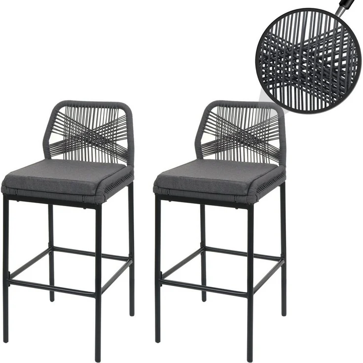 MCW Barhocker MCW-O21-M (2 St), Inkl. Sitzkissen, Stoffqualität 180 g/m, Verstellbare Fußbodenschoner – Bild 2