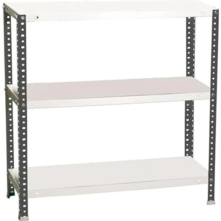Simonrack Schwerlastregal, Lagerregal, 100 x 100 x 30 Metallregal, Kellerregal, Biegestelle 100 kg, 3 Fachböden, Anthrazit/Weiss - Comfort