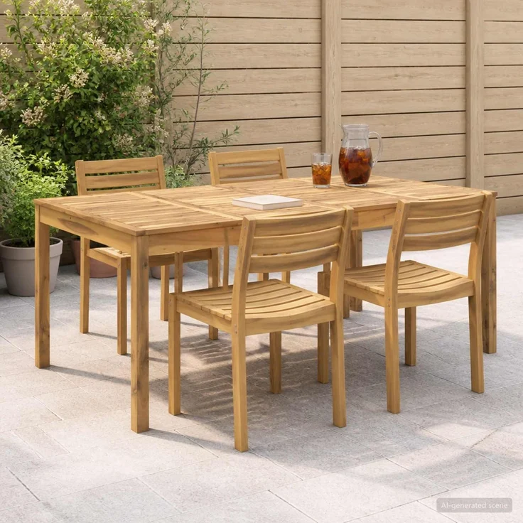 vidaXL Gartentisch LAREN Weiß gewaschen 196 x 100,5 x 75 cm 901717 – Bild 1