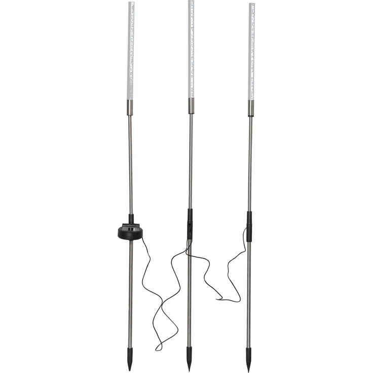 LED-Solarstab "Bubbly", 3er Set, Edelstahl/Acryl