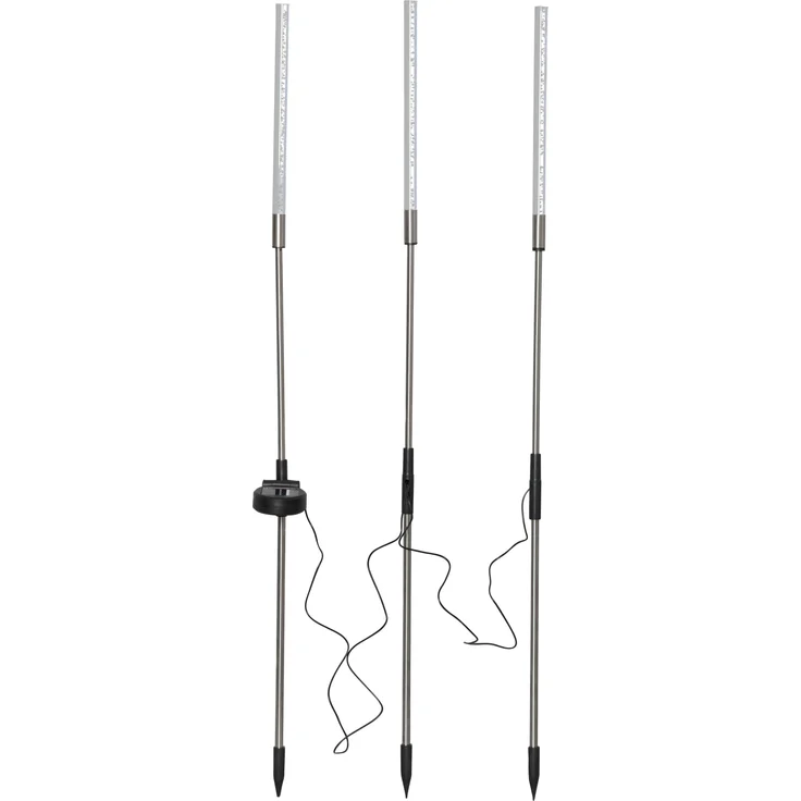 LED-Solarstab "Bubbly", 3er Set, Edelstahl/Acryl