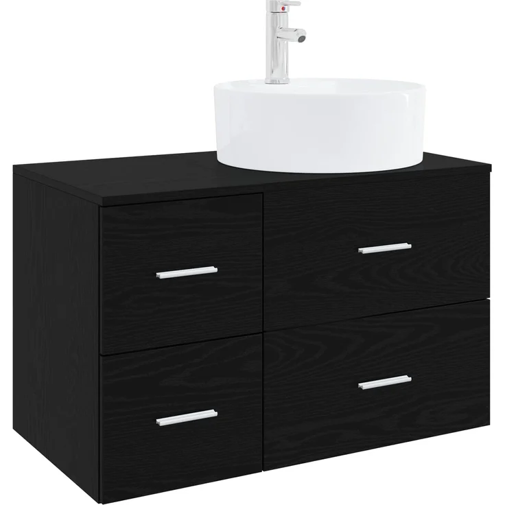 vidaXL Badezimmerschrank-Set 2 stk. Schwarze Eiche 79,5 x 44,5 x 82 cm 3403985 – Bild 2