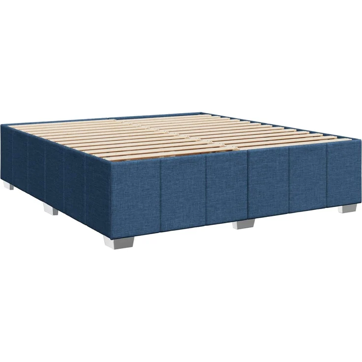 vidaXL Boxspringbett mit Matratze mit Kopfteil Blau 200 x 200 cm Stoff 3454224 – Bild 5