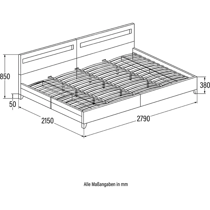 HOME DELUXE Familienbett mit Schubladen - 270 x 200 cm mit Matratze Schwarz – Bild 7