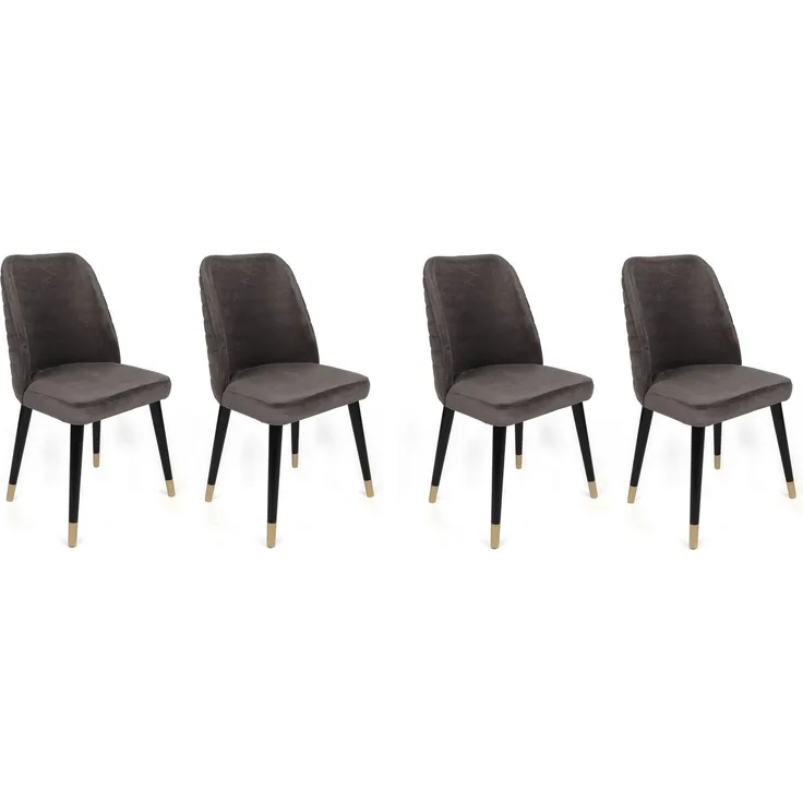 Skye Decor 'Hugo-361 V4' Stuhlset (4-teilig), Anthrazit / Schwarz, 50 x 90 x 49 cm