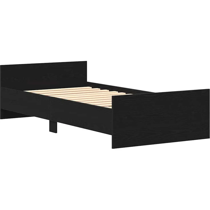 vidaXL Bettgestell ohne Matratze Schwarz Eichen-Optik 90x200 cm 862365 – Bild 4