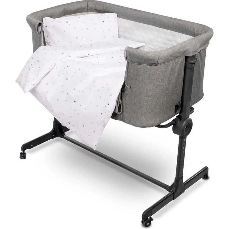 Lorelli Babybettwäsche-Set Eva 5-tlg Decke 75 x 75 cm, Kissen 29 x 42 cm, Bezüge weiß Punkte – Bild 2