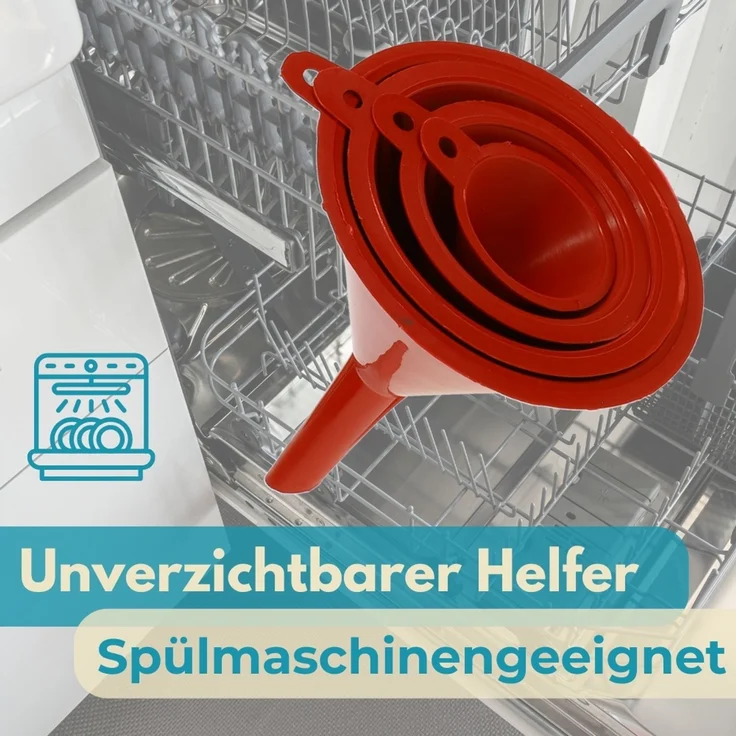 Trichter für die Küche Trichter klein Einfülltrichter 4er Set Trichterset Kunststoff Abfülltrichter Fülltrichter Küchentrichter Einfüllhilfe – Bild 7