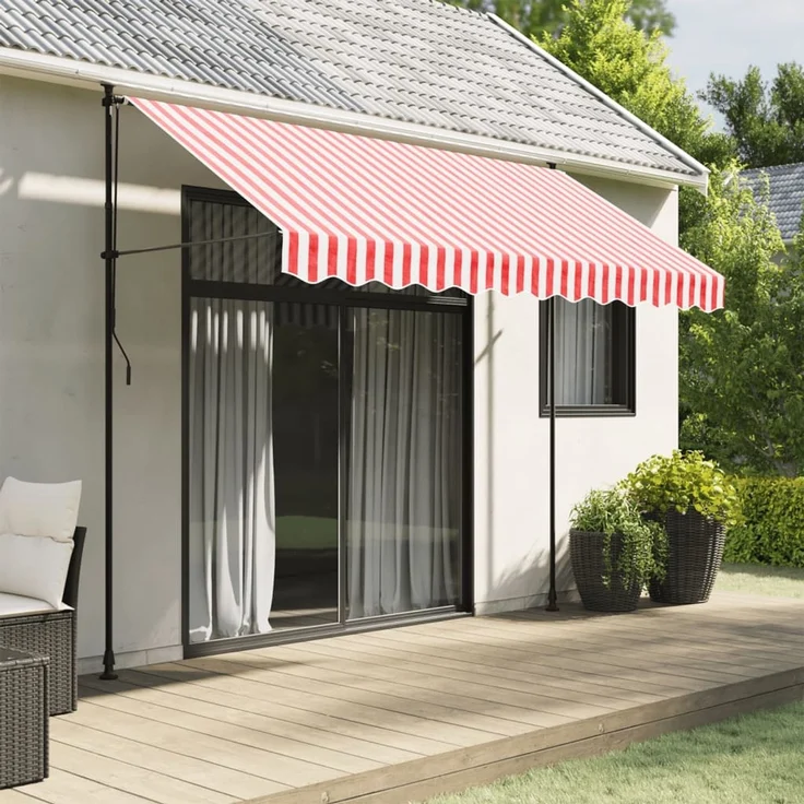 vidaXL Markisenvolant Rot und Weiß Gestreift 3 m 367798 – Bild 1