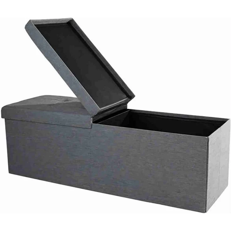 Zedelmaier Sitzbank 114cm mit Stauraum, Sitztruhe,faltbar Aufbewahrungsbox,Fußbank (ZD114-QS), Fußhocker max. Belastbarkeit 300 kg, 120 L, 114x38x38 cm – Bild 4