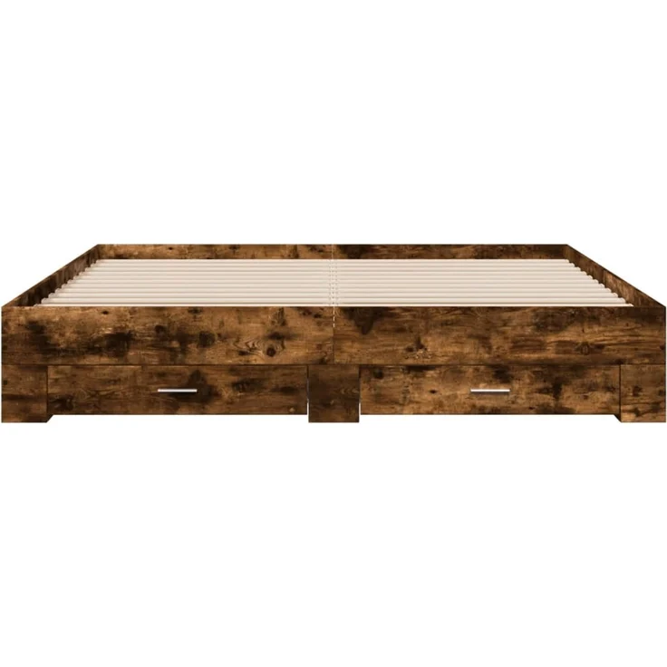 vidaXL Bettgestell mit Schubladen Räuchereiche 180x200cm Holzwerkstoff 3280367 – Bild 4