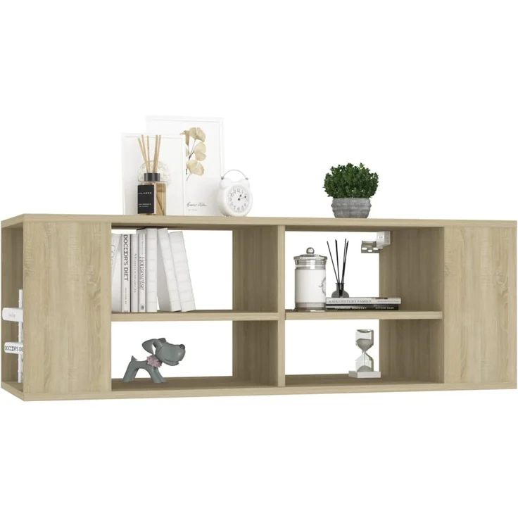 TV-Wandschrank, Fernsehschrank Sonoma-Eiche 102x35x35 cm Holzwerkstoff – Bild 3