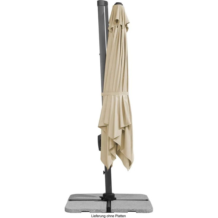 Schneider Schirme Ampelschirm, Rhodos Twist 2024, Anthrazit / Schwarz, 3x3 m – Bild 3