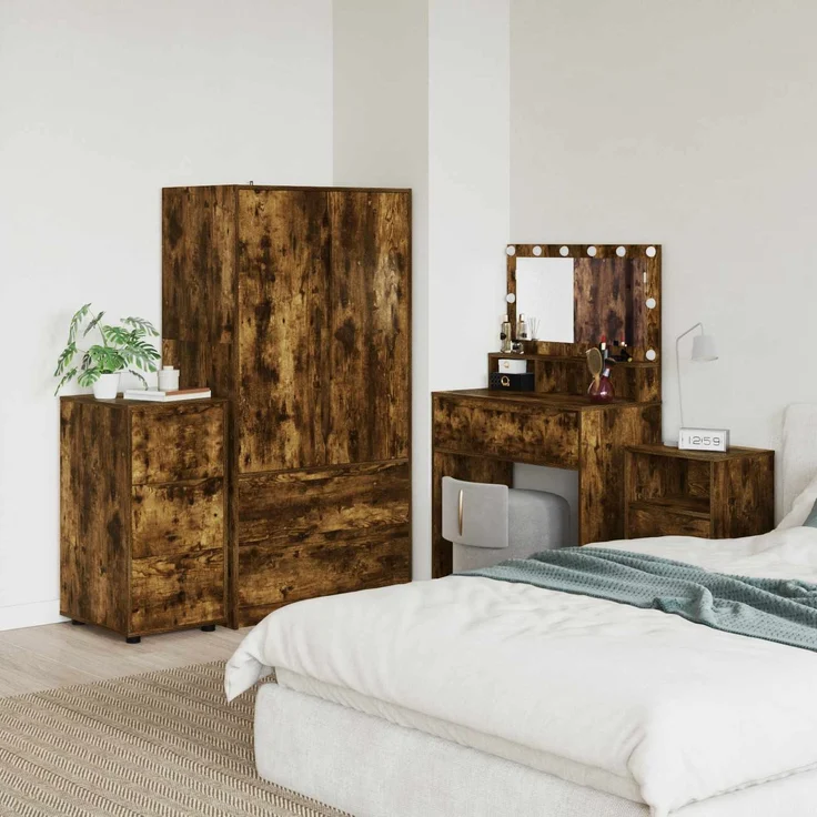 vidaXL Aufbewahrungsschrank 40 x 48 x 81 cm Holzwerkstoff Räuchereiche 888872 – Bild 1