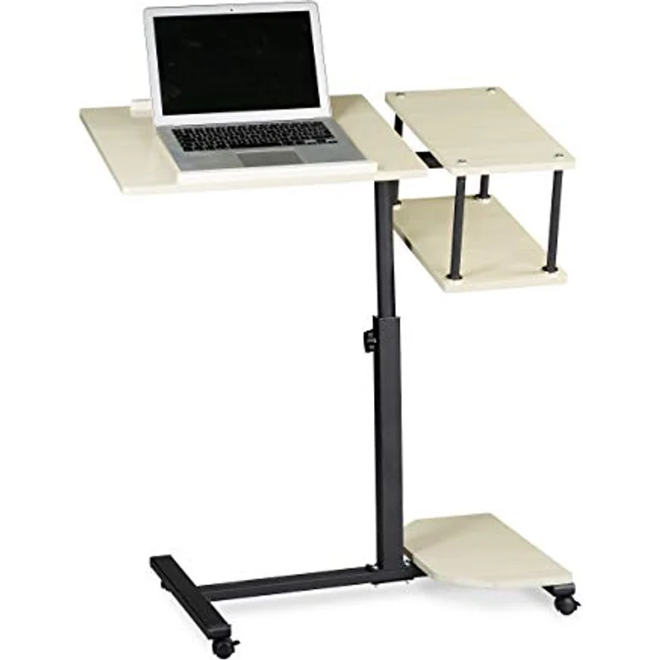 Laptoptisch höhenverstellbar XL, MDF/Stahl, Beige, 77x40 x (70-100) cm – Bild 2