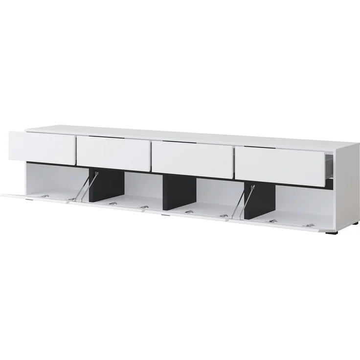 INOSIGN Lowboard Cross, moderne grifflose TV-Kommode,4 Klappen/4 Schubkästen, Breite 225 cm, TV-Schrank mit viel Stauraum, TV-Board – Bild 3