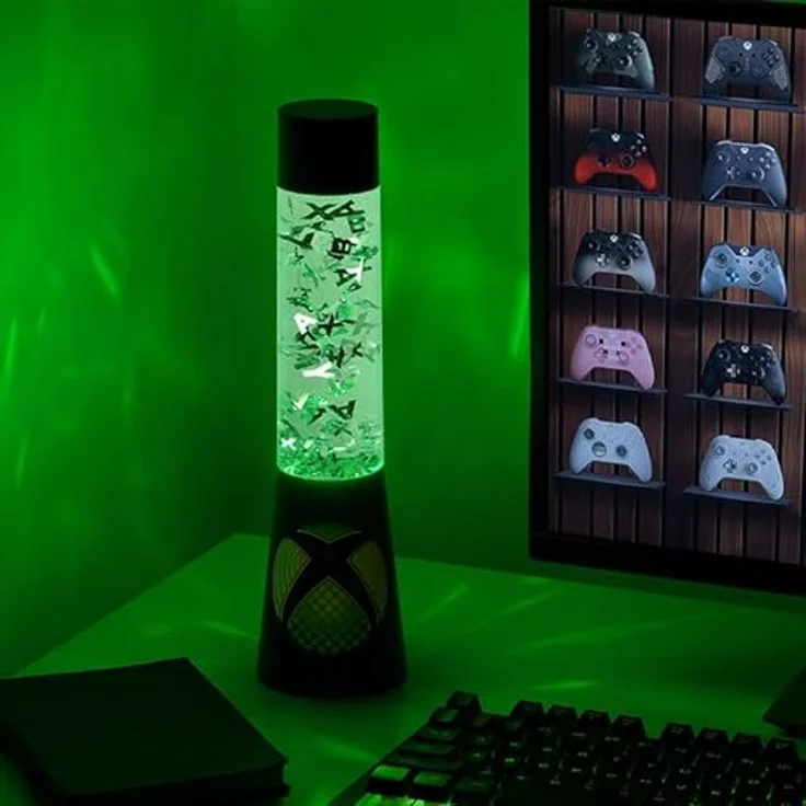 XBOX Glitzer Flüssigkeitsfluss-Lampe mit schwebenden Controller-Icons - Offiziell lizenziertes Microsoft-Merchandise, Gaming-Raum-Nachtlicht Schlafzimmerdeko – Bild 9