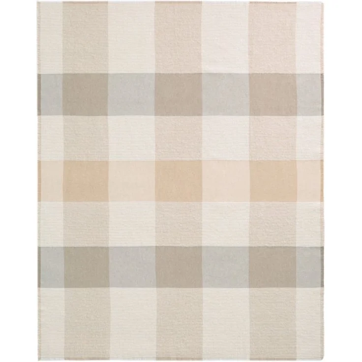 Plaid Plaid White Bouclé, Biederlack, in klassischem Karodesign – Bild 2