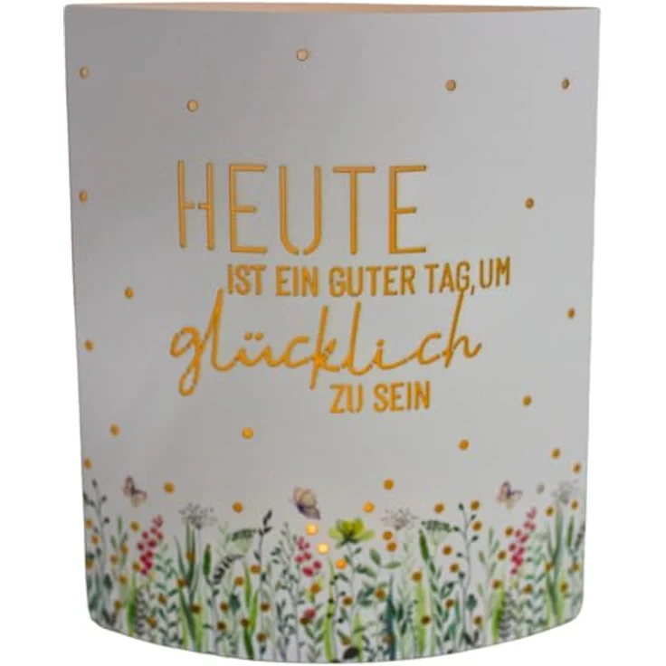 Dekohelden24 Poesielicht Nachtlicht Stimmungslicht mit Timer Batteriebetrieben Motiv: Heute ist ein guter Tag, um glücklich zu sein - L/B/H 13 x 5 x 16 cm. – Bild 7