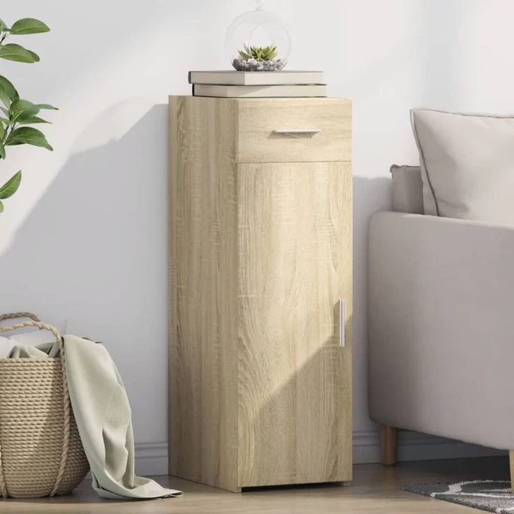 vidaXL Sideboard Sonoma-Eiche 30x42,5x93 cm Holzwerkstoff 846273 – Bild 1