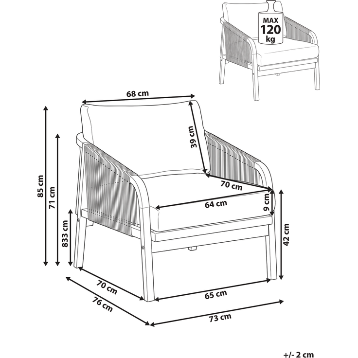 Gartensessel SUMBA Akazienholz Hellbraun – Bild 2