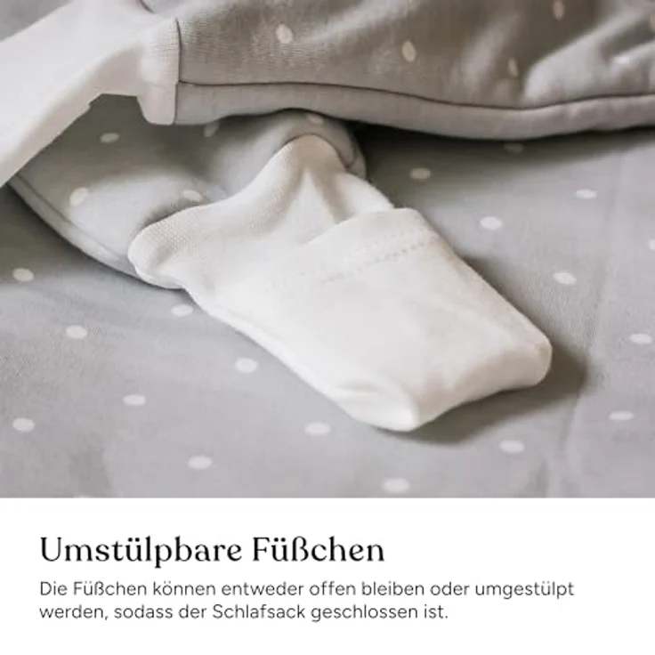 Ehrenkind® Baby Sommerschlafsack mit Füßen 1.0 TOG aus weicher OEKO-TEX zertifizierter Bio-Baumwolle | Sommer Schlafsack | Baby Schlafsack Gr. 90 Jeansblau Gemustert | 1 Tog – Bild 8