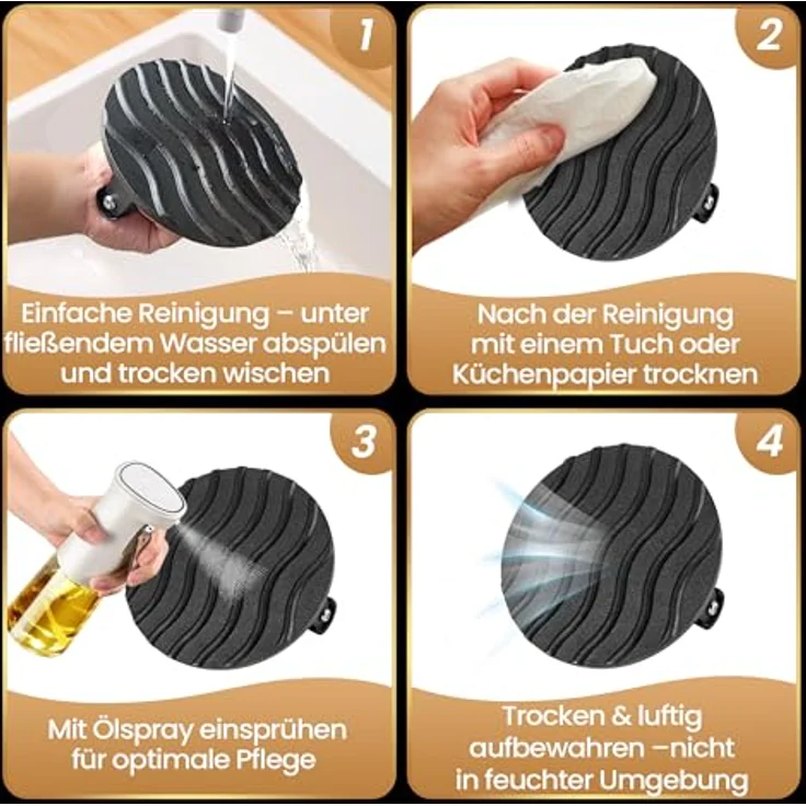 Gourmet Easy Burgerpresse Gusseisen antihaft | Großer Burger Smasher (Ø15cm) mit hitzeabweisendem Griff | Fleischbeschwerer für schmackhafte Hamburger & Smash Burger | Smash burgerpresse | Smasher – Bild 5