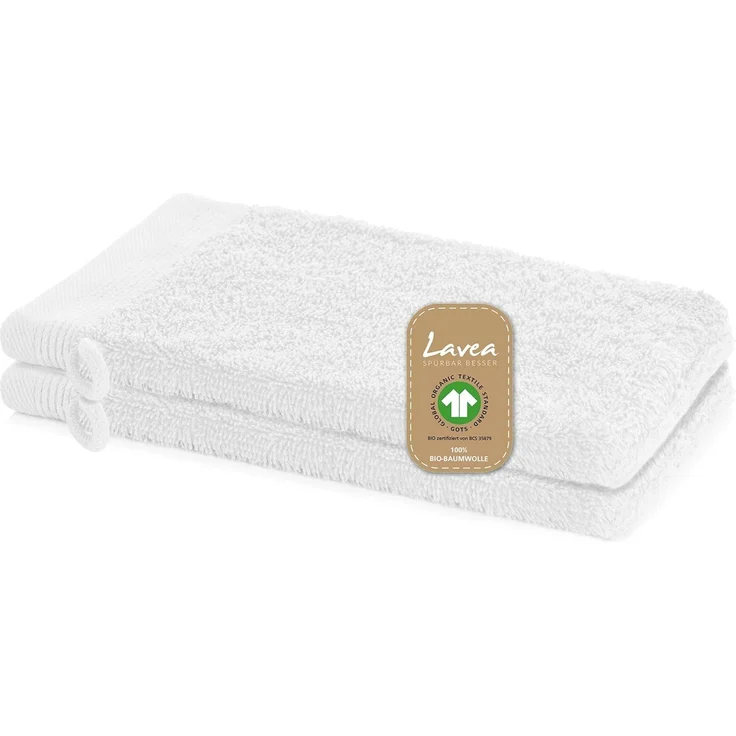 Lavea Waschhandschuh Bali, 16x22cm aus 100% Bio-Baumwolle, einzigartig weiche Waschhandschuhe mit Aufhänger (Set, 2-St), hochwertige und nachhaltige Premium Waschlappen - schonende Reinigung – Bild 1