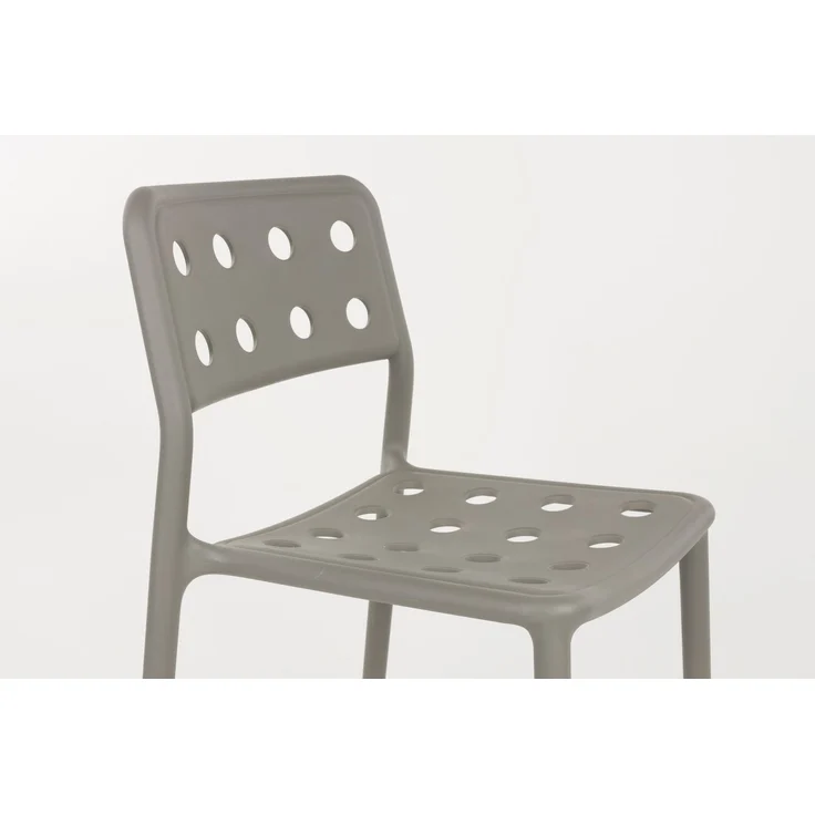 Gartenstuhl Serra im 4er-Set, Grau aus wetterfestem Kunststoff 45,5x53x80 cm – Bild 5