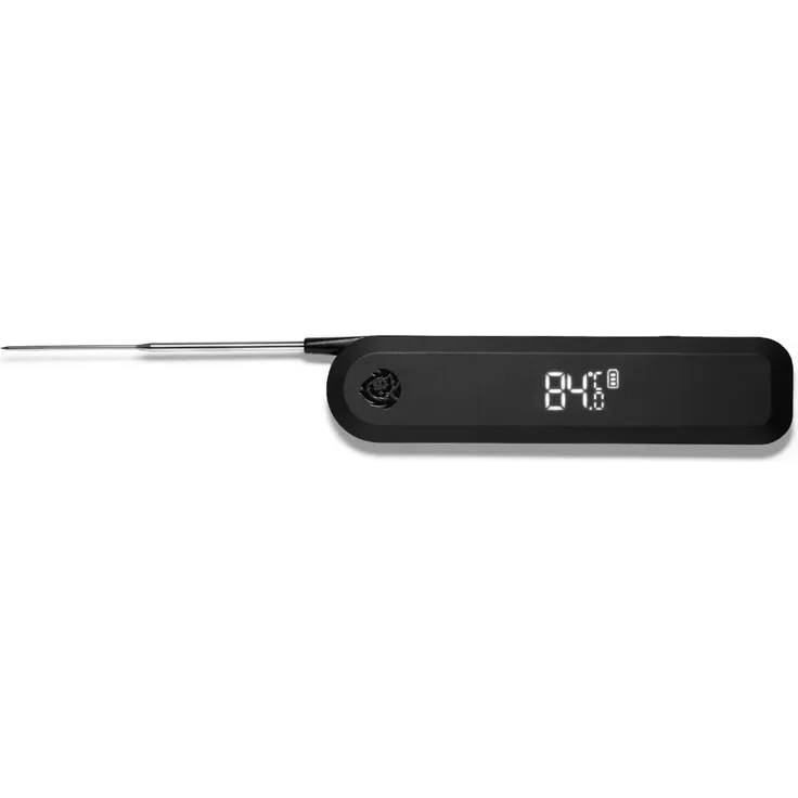 BURNHARD Steakmesser-Set 4-tlg mit Einstich-Thermometer, klappbar, Schwarz, Braun – Bild 3